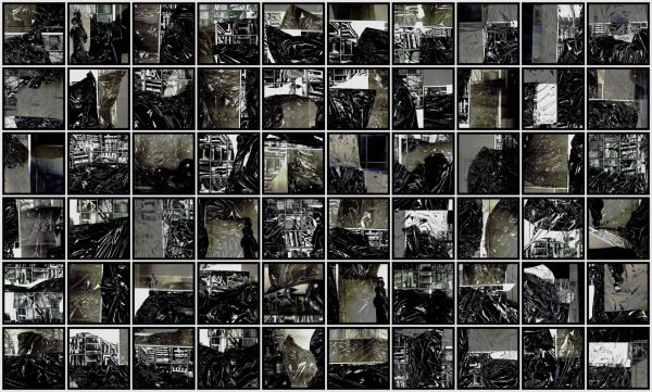 (1415-1070-60) WORN-OFF GREEN WITH GARBAGE BAGS, 2018